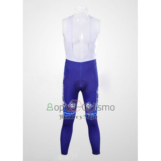 Fdj Ropa Ciclismo Culotte Largo 2012 Mangas Largas Blanco y Azur